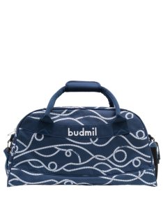 Geantă de sport femei, imprimeu, albastru-alb - Budmil
