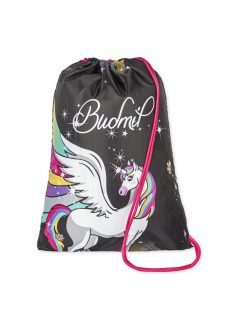   Sac gimnastică fete cu unicorn, negru-multicolor - Budmil Beaumont