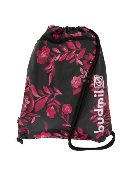 Sac gimnastică fete, imprimeu floral, negru - Budmil Samara