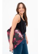 Sac gimnastică fete, imprimeu floral, negru - Budmil Samara
