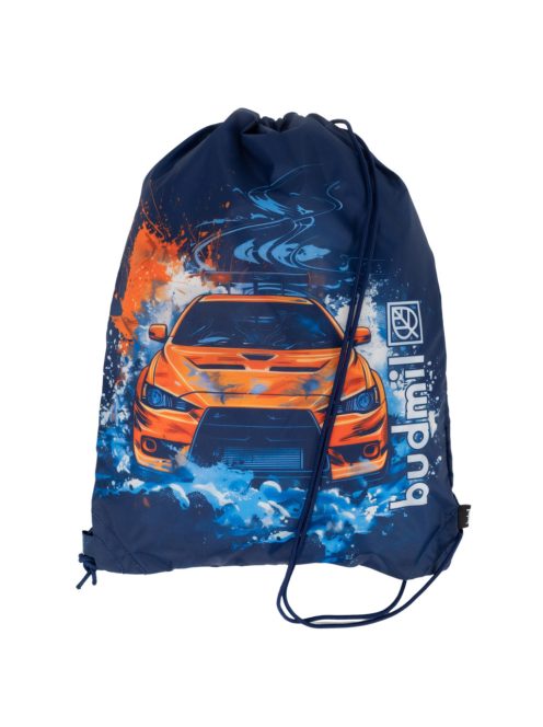 Sac gimnastică băieți, imprimeu mașină, albastru - Budmil Amara