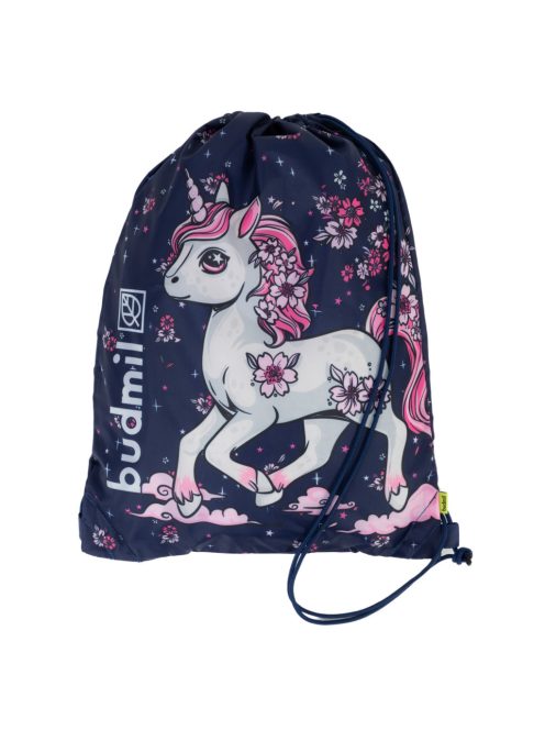 Sac gimnastică fete, imprimeu unicorn, albastru - Budmil Amara