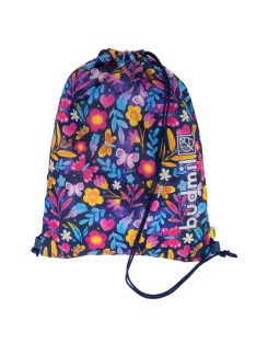   Sac gimnastică fete, imprimeu floral, albastru - Budmil Amara