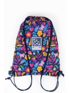 Sac gimnastică fete, imprimeu floral, albastru - Budmil Amara