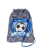 Sac gimnastică băieți, imprimeu futbal, albastru - Budmil Amara