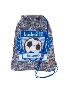   Sac gimnastică băieți, imprimeu futbal, albastru - Budmil Amara