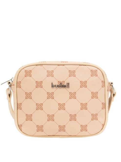 Geantă crossbody femei, imprimeu, bej - Budmil Gloria