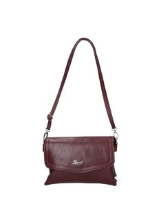 Geantă crossbody femei din piele fibră, bordo - Karen Ula