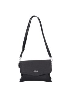 Geantă crossbody femei din piele fibră, negru - Karen Ula