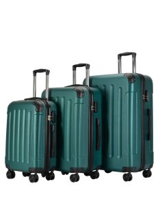 Set troler din 3 piese, 4 roți, verde - Bontour Vertical