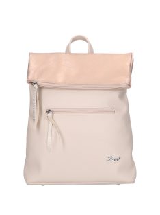 Rucsac femei din piele fibră, bej-rose gold - Karen Edwin