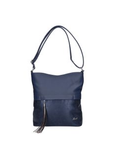   Geantă crossbody femei, piele fibră, albastru - Karen Ce-Digna
