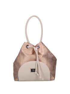   Geantă de mână femei, piele fibră, rose gold-bej - Karen Amosa