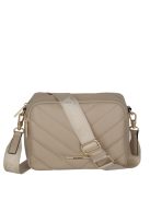 Geantă crossbody femei, matlasat, bej - Travelite Barbara Cozy