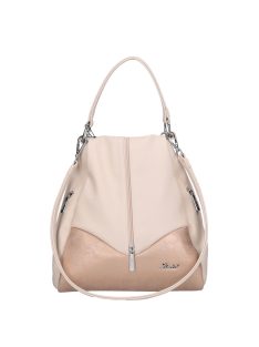 Rucsac femei, piele fibră, bej-rose gold - Karen Natan
