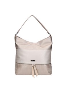 Geantă de umăr femei, piele fibră, șampanie - Karen Dara