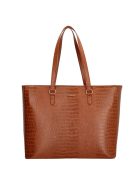 Charm London Midwood konyak barna krokó női laptoptartós válltáska 15,6"