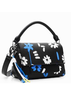   Geantă crossbody femei cu imprimeu floral, negru-alb - Desigual