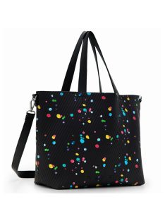   Geantă de mână femei cu buline, negru-multicolor - Desigual