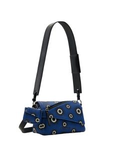  Geantă crossbody femei cu imprimeu floral, albastru-negru - Desigual
