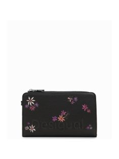 Portofel femei cu imprimeu floral, negru - Desigual