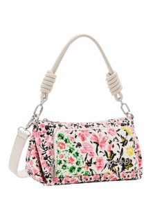 Geantă crossbody femei, imprimeu floral, bej-roz - Desigual
