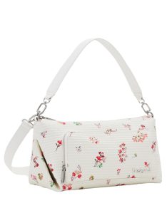 Geantă crossbody femei, imprimeu floral, alb - Desigual