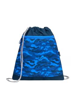   Sac gimnastică băieți cu model camuflaj, albastru - Belmil