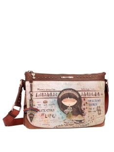 Geantă crossbody femei, bej-maro - Anekke Menire