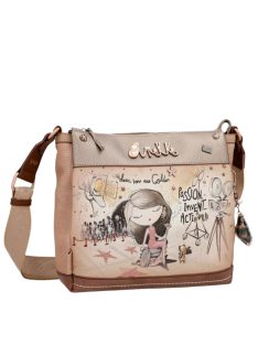 Geantă crossbody femei, bej-maro - Anekke Hollywood