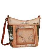Geantă crossbody femei, bej-maro - Anekke Flowers