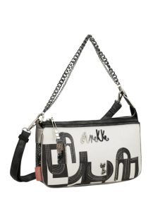 Geantă crossbody femei, negru-alb - Anekke Sixties