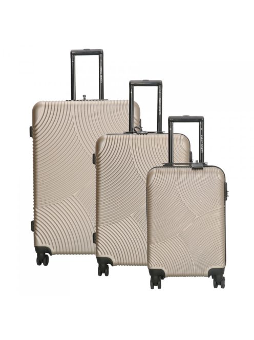 Set troler din 3 piese, 4 roți, șampanie - Enrico Benetti Louisville
