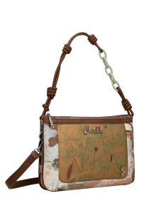 Geantă crossbody femei, maro-bej închis - Anekke Outer