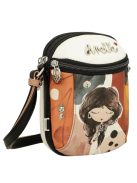 Geantă crossbody femei, mic, alb-maro - Anekke Alma