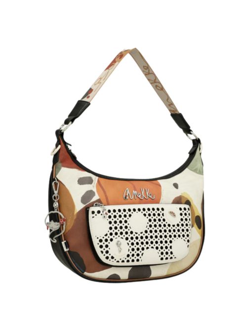 Geantă crossbody femei, alb-maro - Anekke Lunares