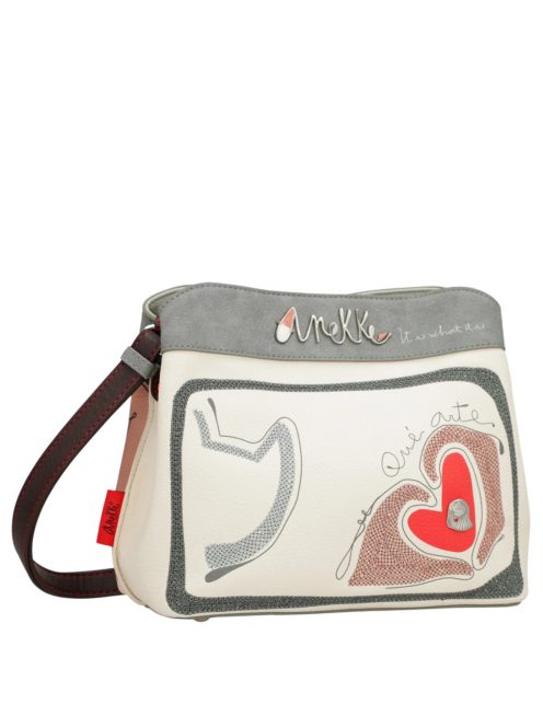 Geantă crossbody femei, bej-gri - Anekke Ole