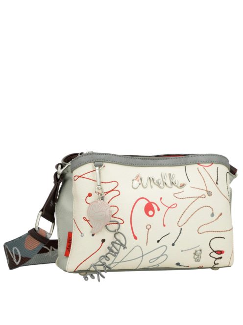 Geantă crossbody femei, bej-gri - Anekke Ole