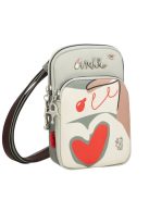 Geantă crossbody femei, mic, bej-gri - Anekke Ole