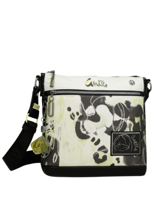 Geantă crossbody femei, alb-negru - Anekke Nature Towanda