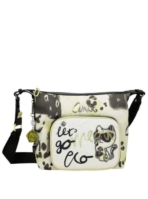Geantă crossbody femei, alb-negru - Anekke Nature Towanda