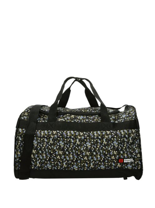Geantă de sport 50cm cu imprimeu floral, mic, negru - Enrico Benetti San José