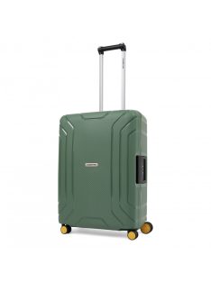  Troler mediu cu închidere cu clapetă, 4 roți, verde - CarryOn Steward