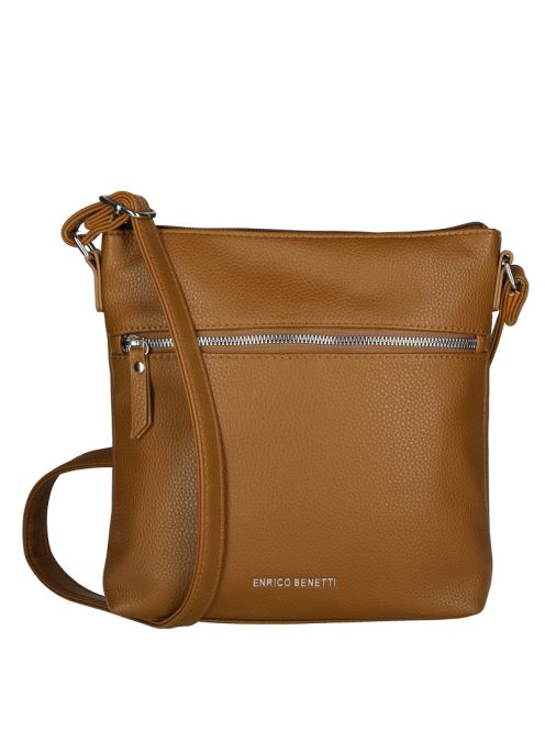 Geantă crossbody femei, maro cognac - Enrico Benetti Sarah
