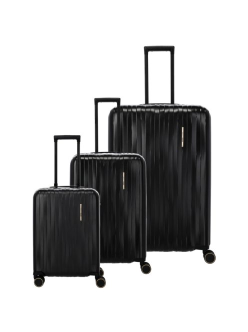 Set troler din 3 piese cu 4 roți, negru - Travelite Barbara Novelty