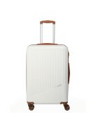 Troler mediu cu 4 roți, alb-maro - Travelite Bali