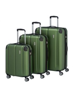 Set troler din 3 piese, 4 roți, verde - Travelite City