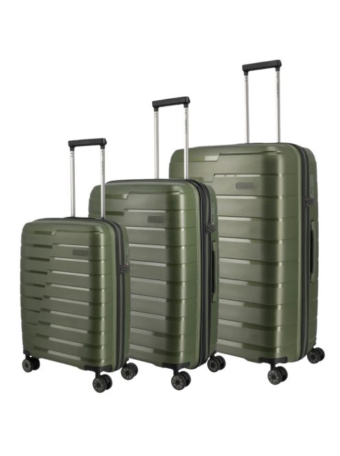 Set troler din 3 piese, 4 roți, verde - Travelite Air Base