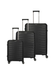 Set troler din 3 piese cu 4 roți, negru - Travelite Mooby