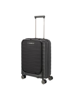   Troler cabină cu buzunar frontal, 4 roți, negru - Travelite Mooby